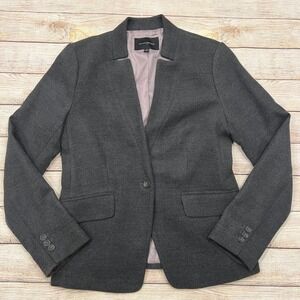 Banana Republic Charcoal Gray Single Button Blazer Jacket‎ Women Size 8